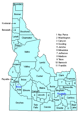 Idaho County Map