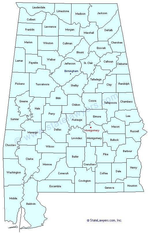 Alabama County Map