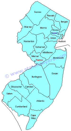 New Jersey County Map
