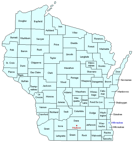 Wisconsin County Map